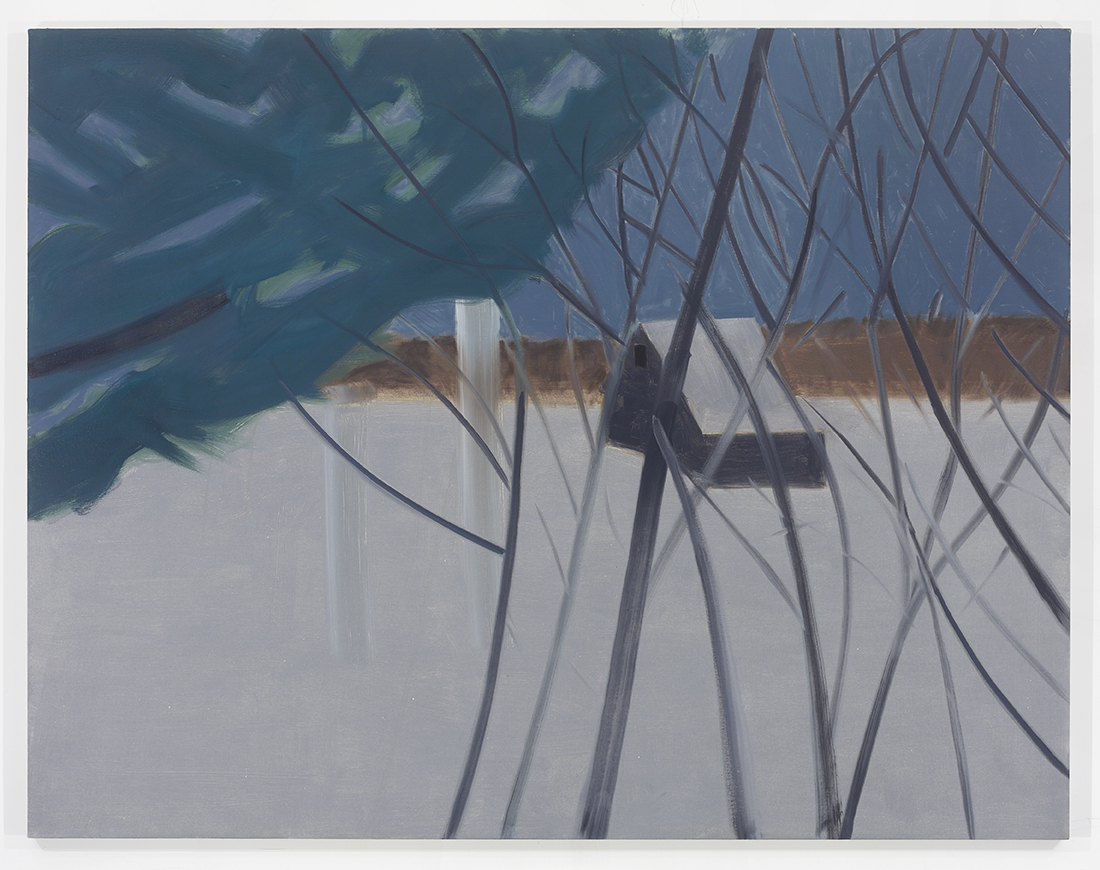 Alex Katz; Snow Scene 3, 2014; Oil on linen, 213.4 x 274.3 cm; Courtesy Rodrigo and Ninfa Ripstein Collection; Photograph: Paul Takeuchi