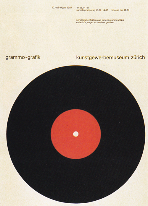 Grammo-grafik, Kunstgewerbemuseum Zürich Poster (1957) by Gottlieb Soland