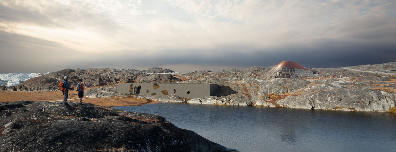 Rendering for Ilulissat Icefjord Park, Greenland, by Olafur Eliasson's Studio Other Spaces. Image courtesy of studiootherspaces.net