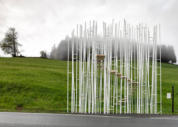 Sou Fujimoto's bus stop in Krumbach, Bregenz, Austria