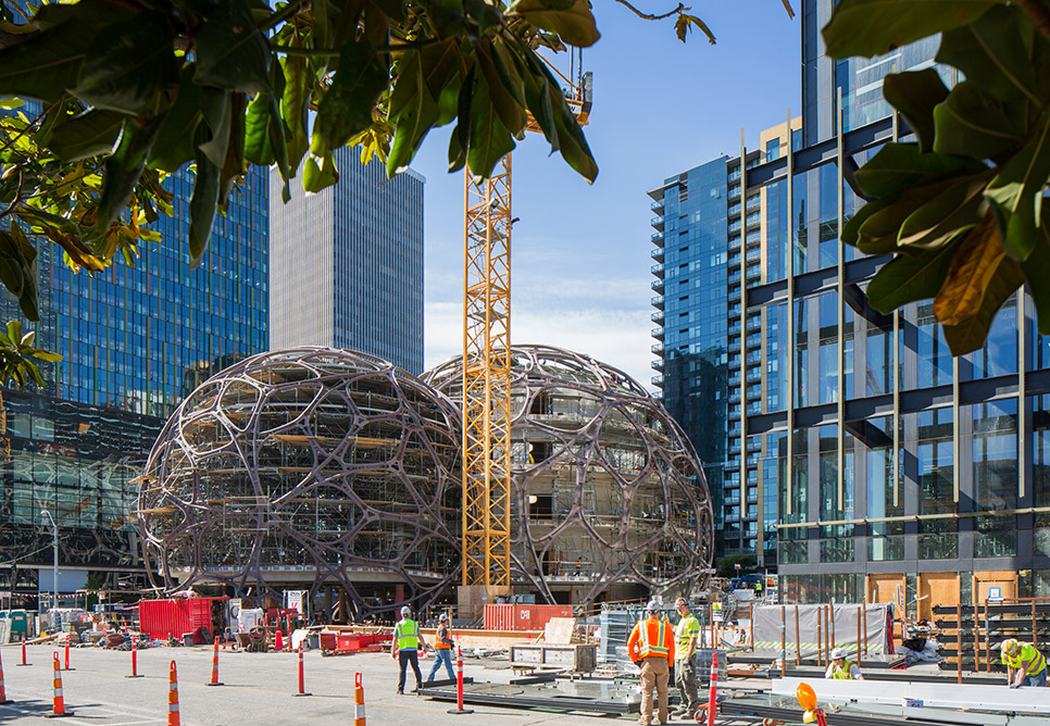 The Spheres mid-construction. Image courtesy of NNBK