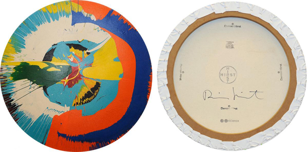 The front and back of Pastor Kevin's spin painting. Images courtesy of the New York County DA's Office