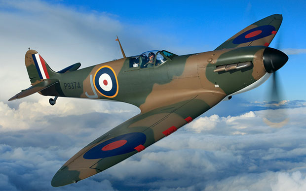 The restored Spitfire, in flight. Image courtesy of Christies.com
