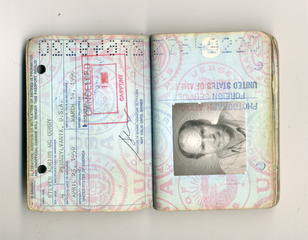 Photo pages from Steve McCurry's passport 1996-06 - as featured in Untold The Stories Behind The Photographs