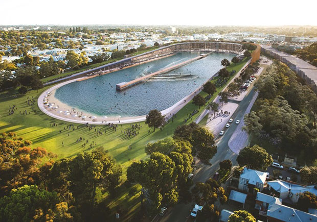 Mixed use complex with surf beach, Subiaco, Perth - MJA Studio