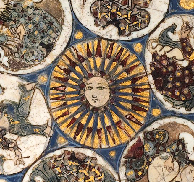 Detail from Bowl with courtly and astrological motifs from northern Iran