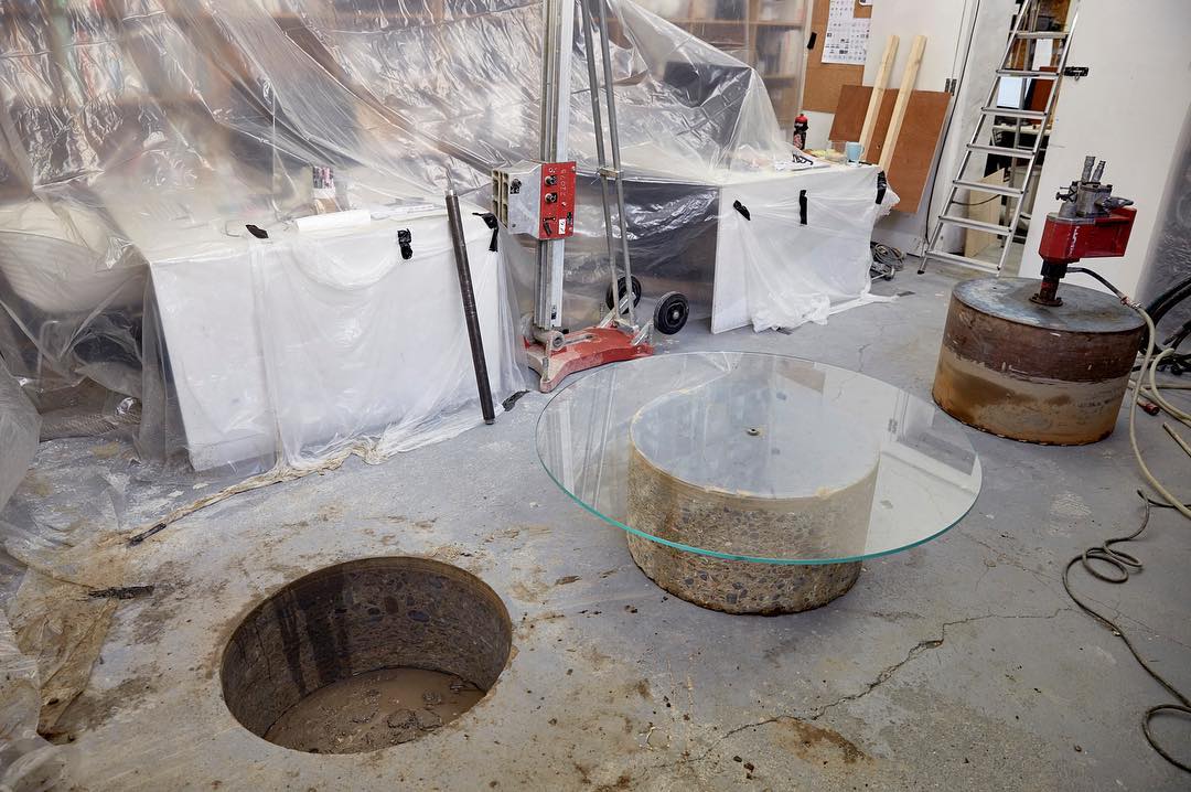 The floor of Paul Cocksedge's studio during the creation of his Excavation: Evicted furniture collection. All photographs by Mark Cocksedge, courtesy of the Friedman Benda gallery