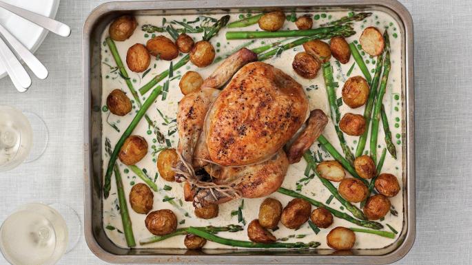 Roast chicken with tarragon sauce by Jane Hornby from Simple & Classic