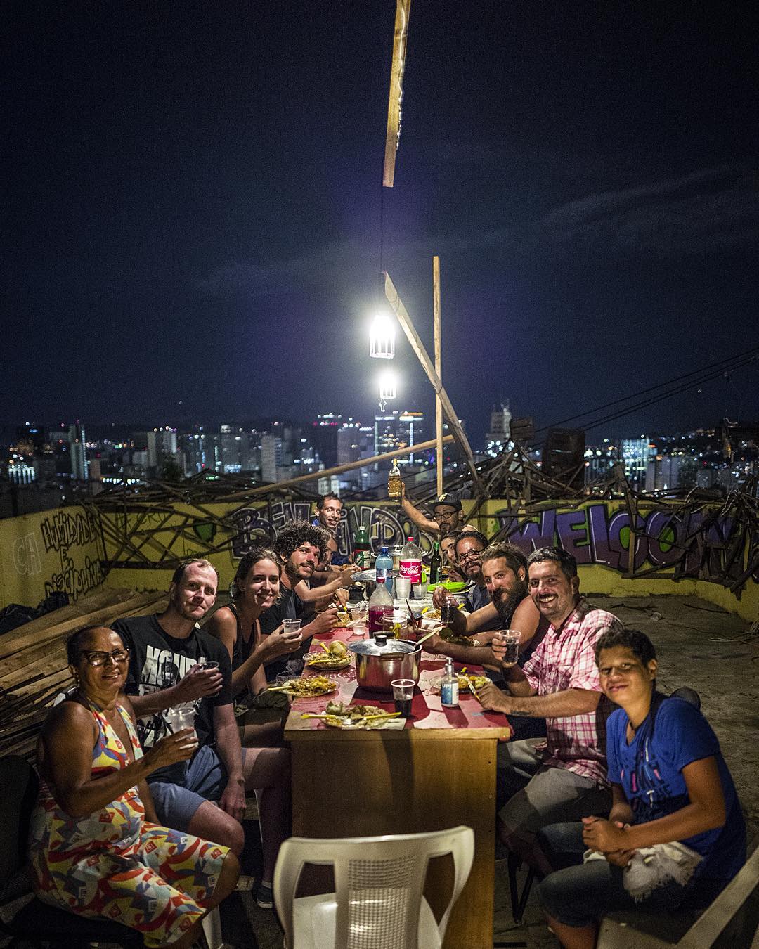 Team supper at Casa Amarela, January 2016. Image courtesy of JR's Instagram
