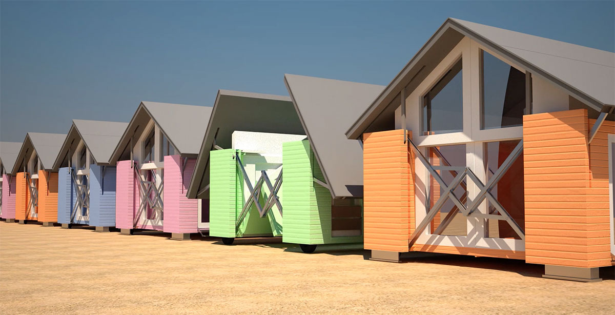 One of Ten Fold's beach huts. Image courtesy of tenfoldengineering.com