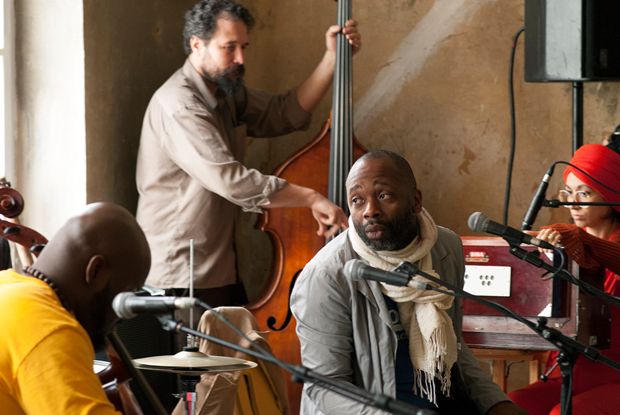 Theaster Gates (right) with The Black Monks of Mississippi