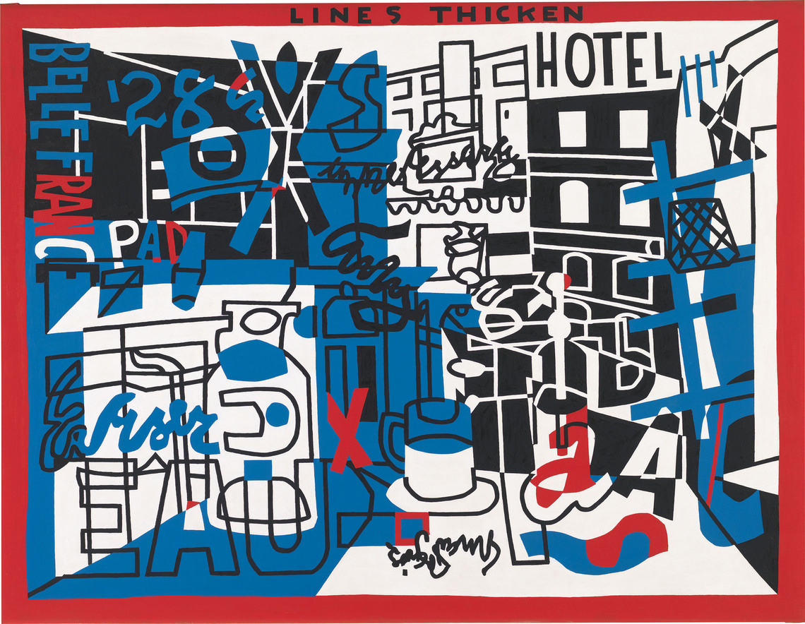 The Paris Bit (1959) by Stuart Davis. Oil on canvas, 46 1/8 × 60 1/16 in. (117.2 × 152.6 cm). Whitney Museum of American Art, New York; purchase with funds from the Friends of the Whitney Museum of American Art 59.38. © Estate of Stuart Davis. Image courtesy of The Whitney