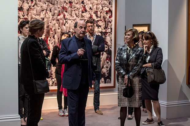 Thea and Ethan addressing young collectors at Sotheby's earlier this year
