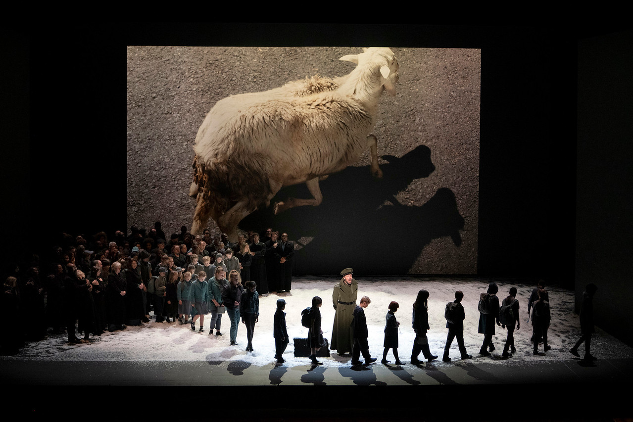 Sheep Shadow (2012) by Wolfgang Tillmans in his new stage design for the new English National Opera production of War Requiem by Benjamin Britten