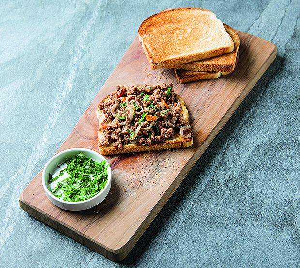 Beef mince on toast. From Toast