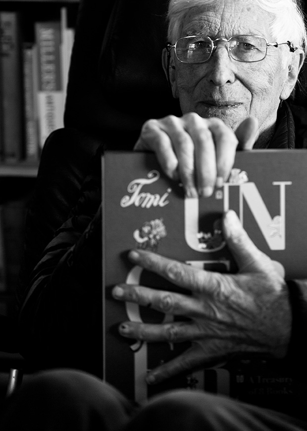 The author with Tomi Ungerer: A Treasury of 8 Books - photo by Herman Baily