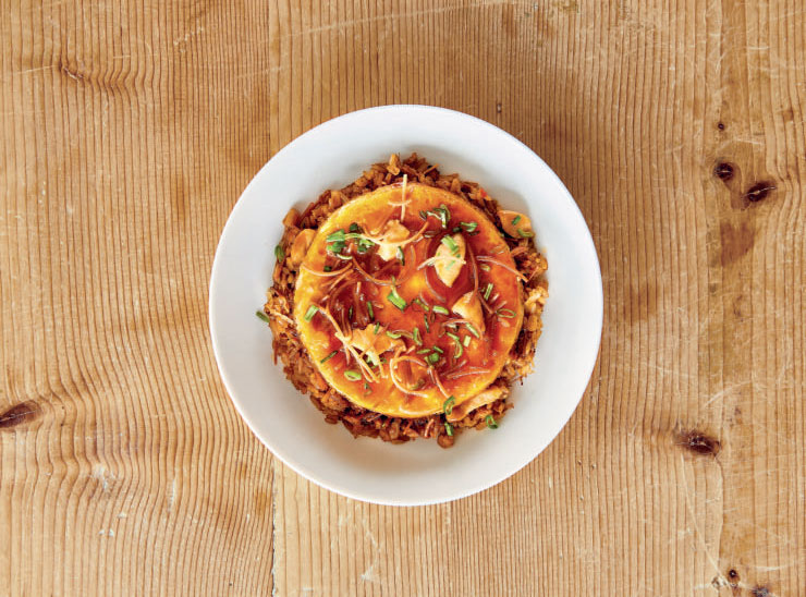 Arroz Chaufa and Spanish Tortilla with Nikkei Sauce. As reproduced in Bread is Gold