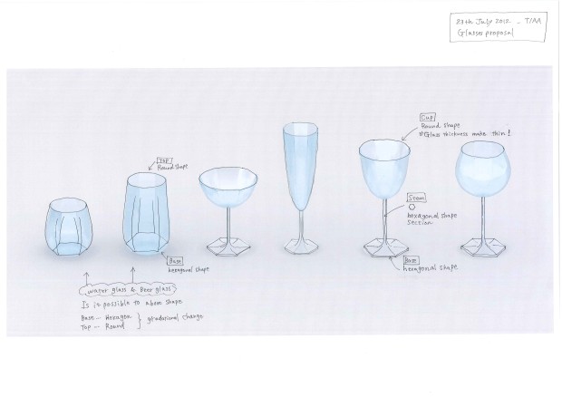 Drinking glass set, 2011-2012 by Toyo Ito for Alessi. From Alessi - In-Possible