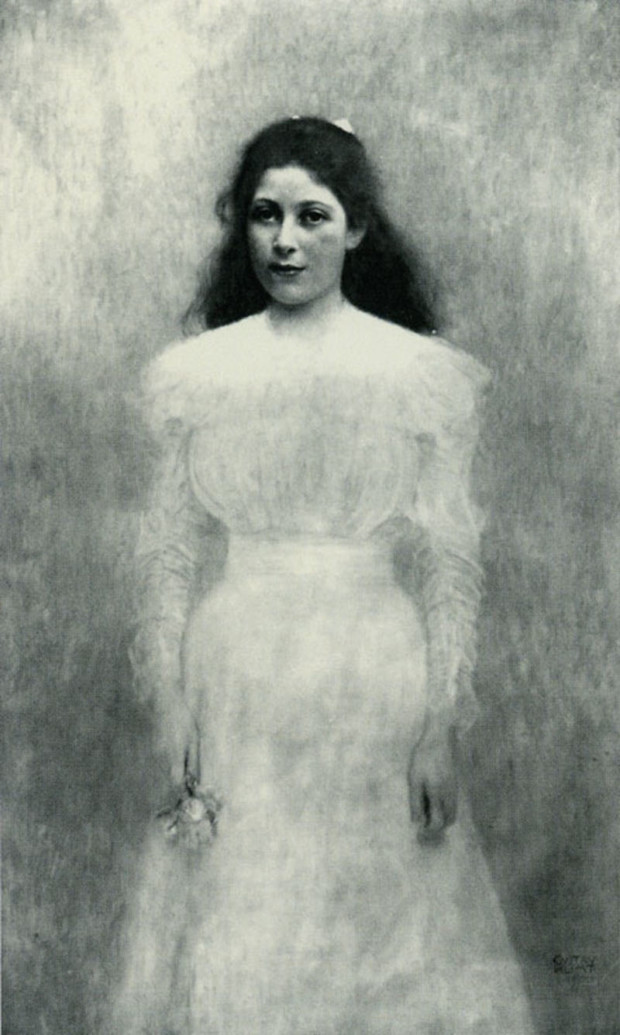 Portrait of Trude Steiner 1898, oil on canvas, presumed destroyed - Gustav Klimt. From The Museum of Lost Art