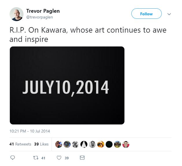 Trevor Paglens' 2014 tweet