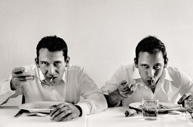Seeing double with twins Andrea (left) and Luca (right) Garelli at Osteria Francescana - photograph by Per-Anders Jörgensen