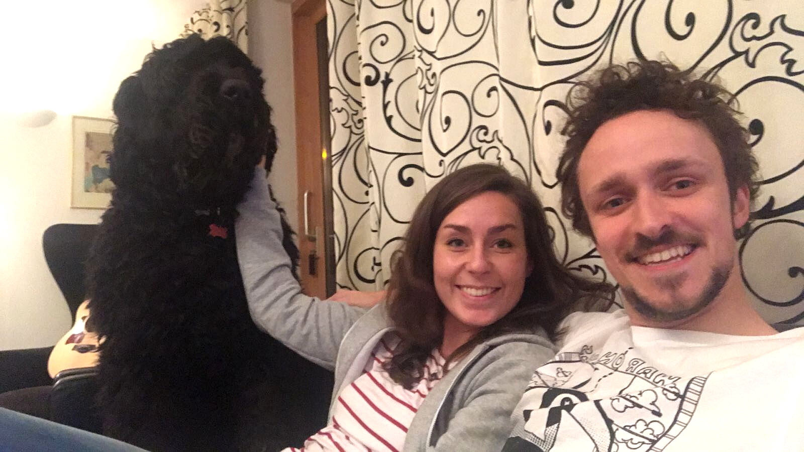 Tom with girlfriend Laura and dog Vlad