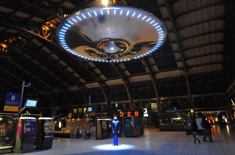 Beam me up! Lovegrove's UFO at night