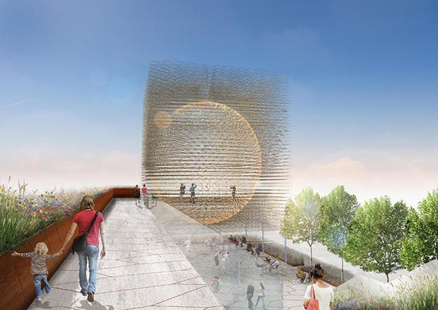 Renderings of the UK pavilion at the Milan Expo 2015, by Wolfgang Buttress