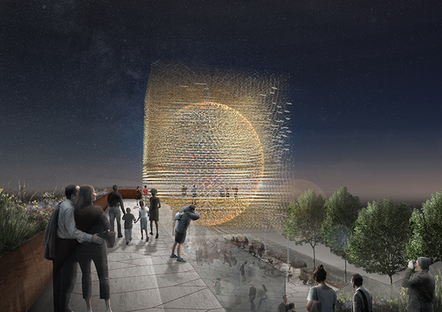 Renderings of the UK pavilion at the Milan Expo 2015, by Wolfgang Buttress