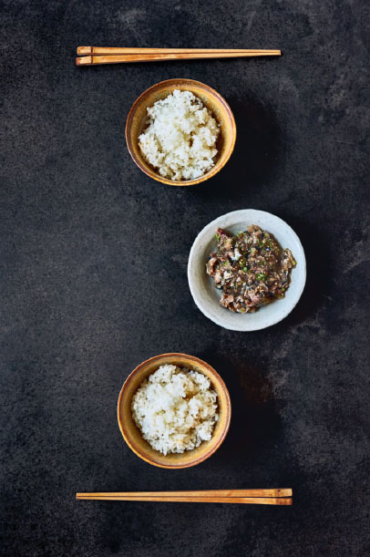 Citrus and ume-dressed daikon (centre) and sardines, from Japan the Cookbook