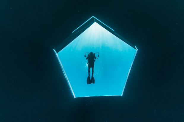 Doug Aitken, Underwater Pavilions, 2016, installation view, Avalon, CA. Courtesy: MOCA Los Angeles and Parley for the Oceans photo by: Shawn Heinrichs