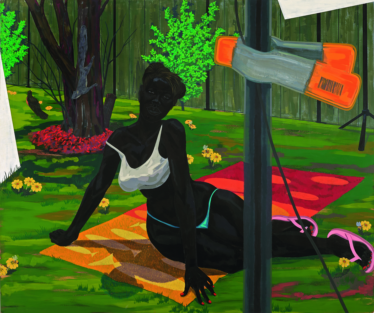 Kerry James Marshall, Untitled (Beach Towel), 2014. Acrylic on PVC panel, 152 x 182 CM. Picture credit: © Kerry James Marshall