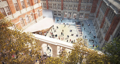 The new courtyard and entrance on Exhibition Road
