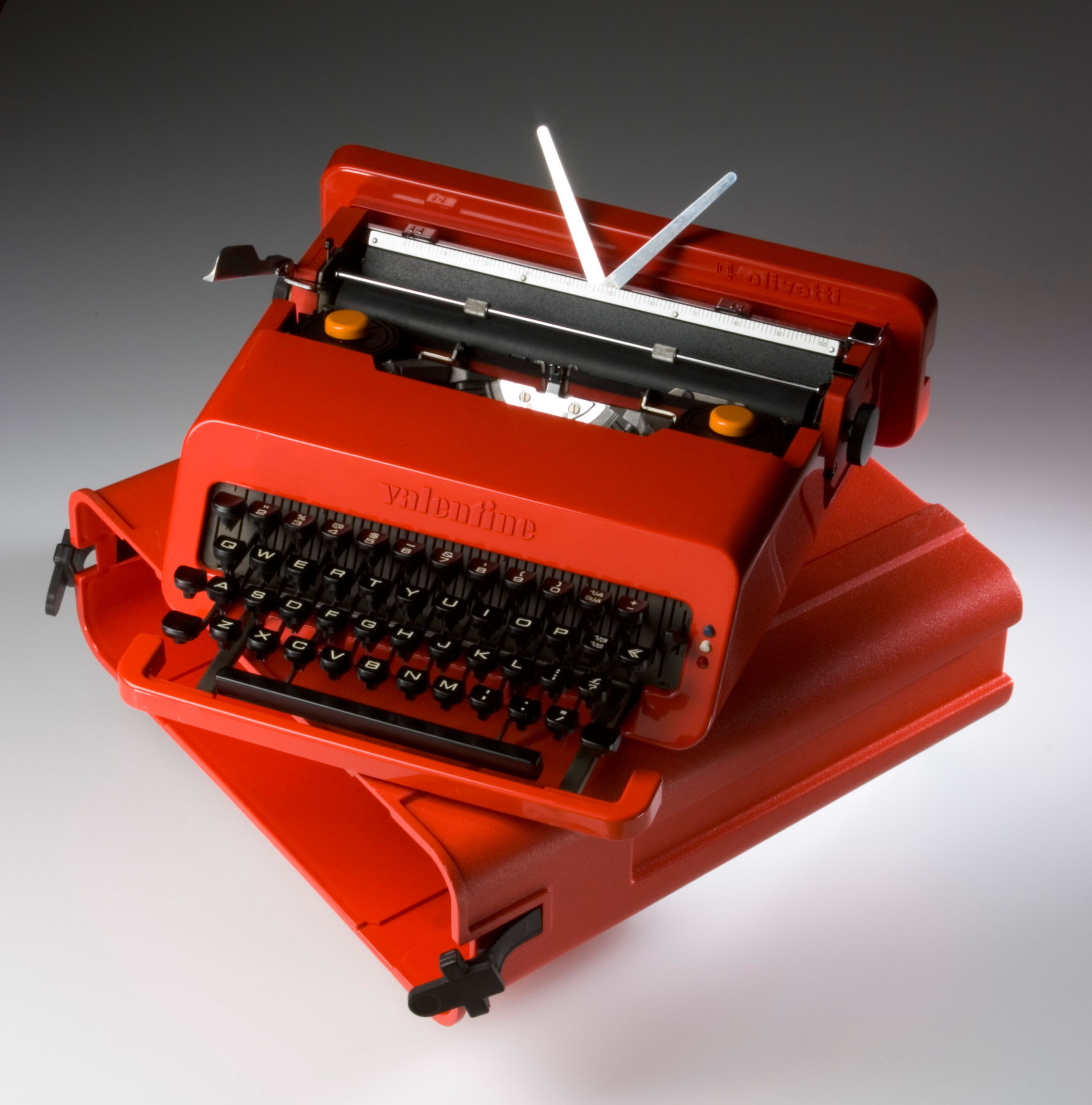 Valentine portable typewriter by Ettore Sottsass and Emily A King, 1969 for Olivetti. Courtesy of the Cantor Arts Center