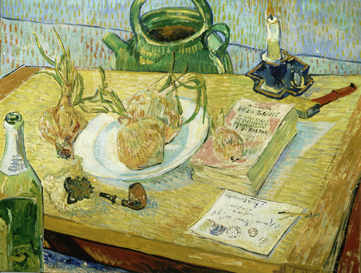 Vincent Van Gogh, Still-life around a Plate of Onions (early January 1889)