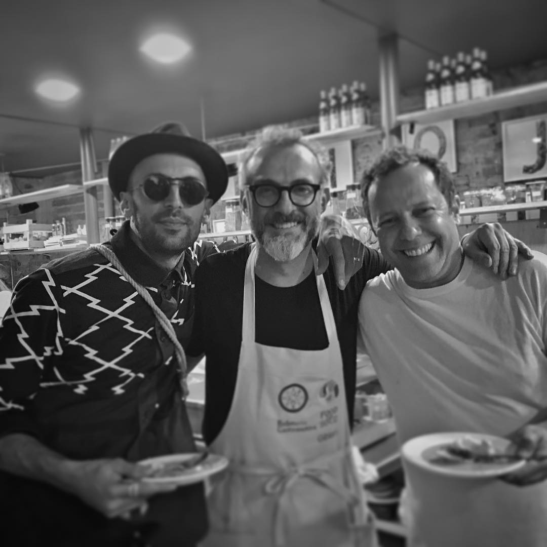 From left: JR, Massimo and Vik Muniz. Image courtesy of Vik Muniz's Instagram