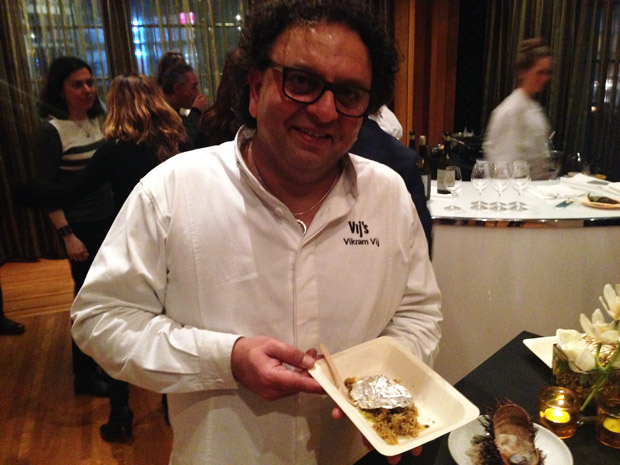 Vikram Vij and the silver covered dish