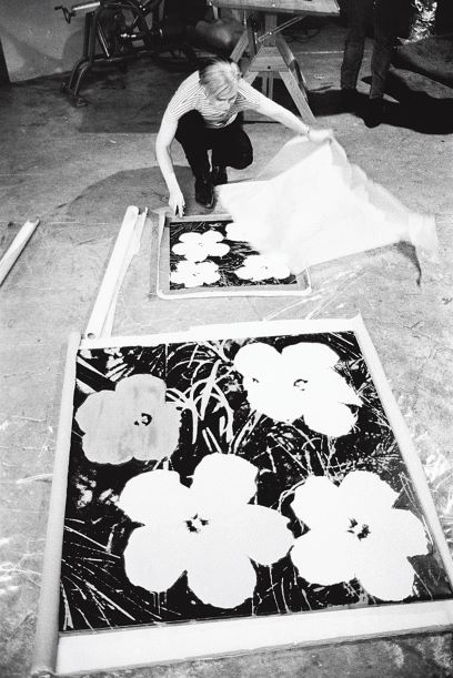 Stephen Shore: Andy Warhol silk-screening Flowers, 1965-7