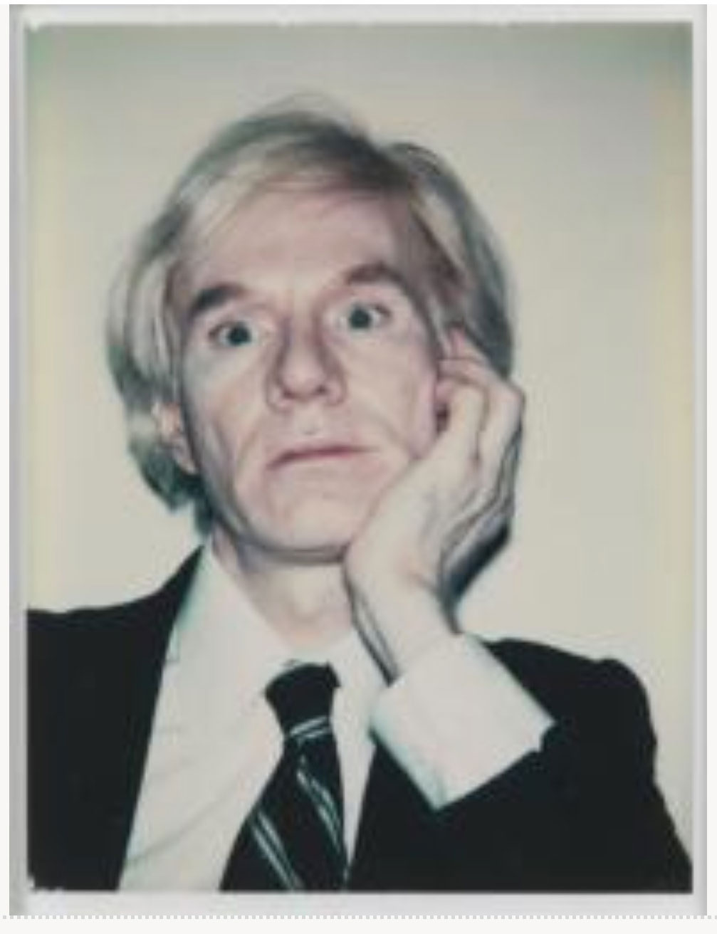 Andy Warhol Self-Portrait in Dark Suit 1977–8 © 2018 The Andy Warhol Foundation for the Visual Arts, Inc. 