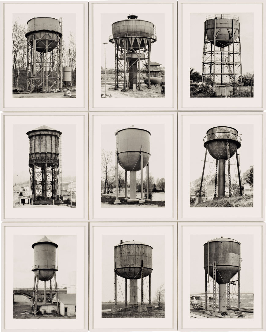 Water towers (1980) by Bernd and Hilla Becher