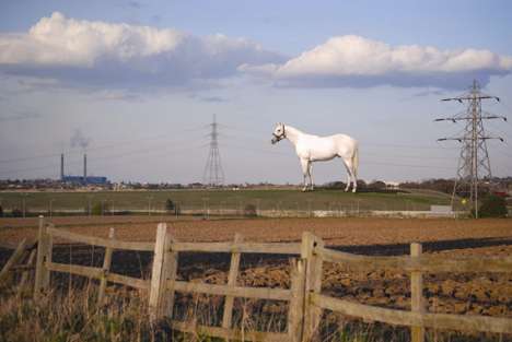The artist's impression of how the Ebbsfleet White Horse might look.