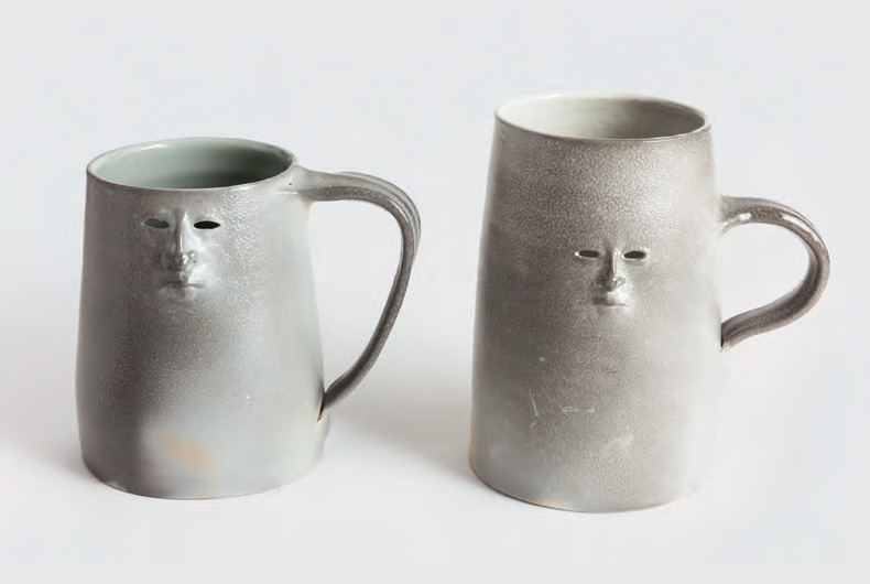 White Tankards, 2014. Wood-fired stoneware. Various dimensions. Courtesy the artist and Anton Kern Gallery New York and Kate MacGarry, London. Photograph by Angus Mill