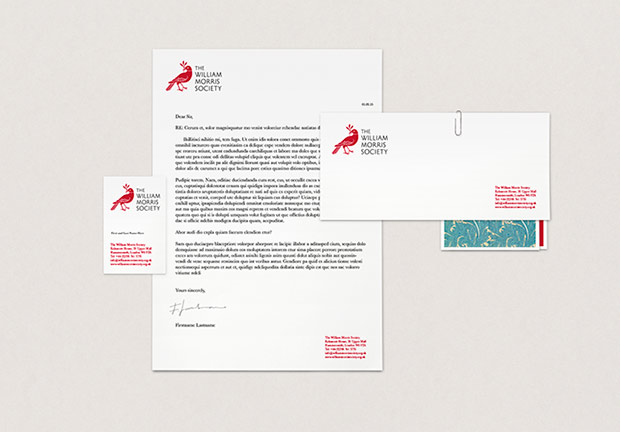 Pentagram's new stationery designs for The William Morris Society. Image courtesy of Pentagram