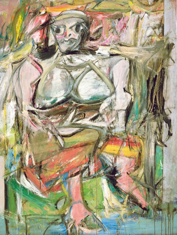 Woman I, (1950–2), oil, enamel and charcoal on canvas, 192.7 x 147.3 cm (75 x 58 in), The Museum of Modern Art, New York Artwork by Willem de Kooning © 2014 The Willem de Kooning Foundation/Artists Rights Society, (ARS), New York