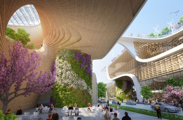 Renderings for Wooden Orchids by Vincent Callebaut Architectures